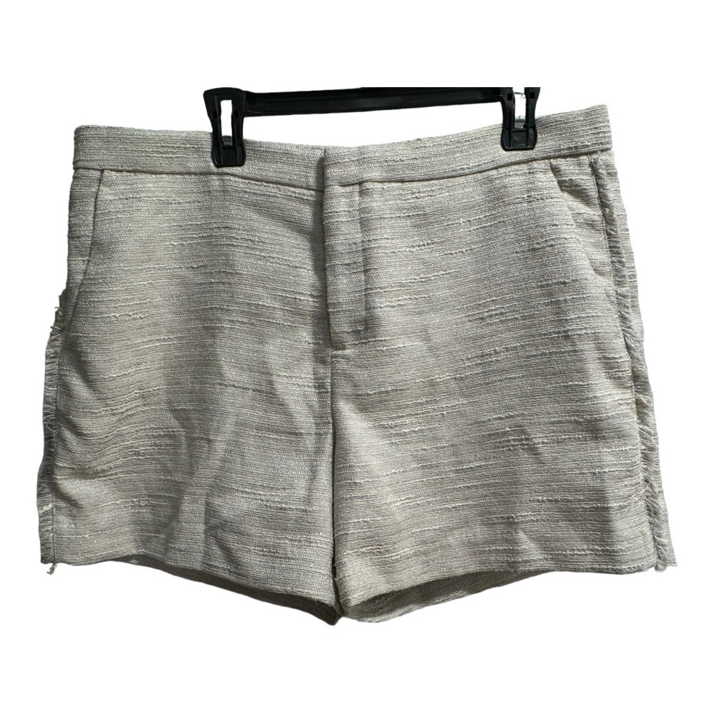 Banana Republic Ryan Shorts Womens Size 14, Cream Colored Tweed Fringe Side.